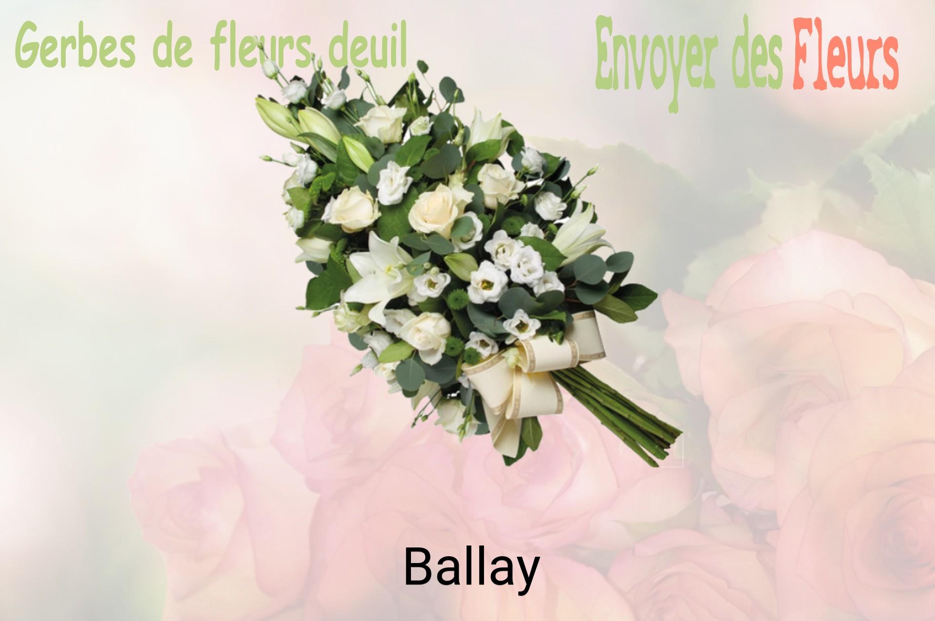 Gerbe de fleurs de deuil livrée à Ballay